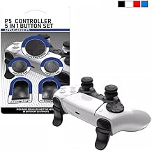 PS5 Pro/PS5/PS5 Slim Controller Button Increase Button 5 in 1 Set PS5 Pro/PS5/PS5 Slim Game Controller Extension Button PS5 Pro/PS5/PS5 Slim Increase Button Cap Controller Button Replacement Black