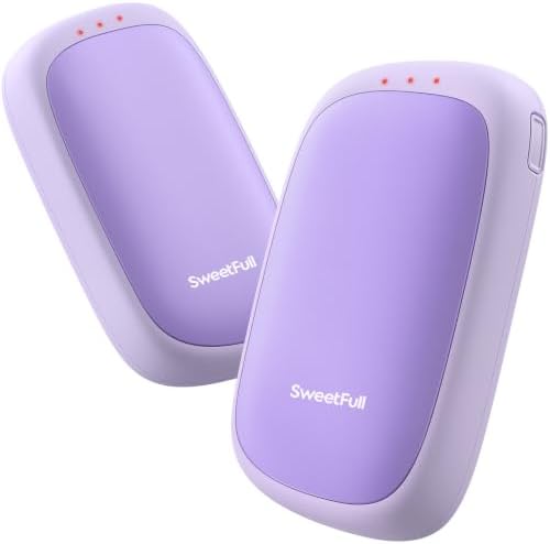 SWEETFULL Handwärmer Elektrisch,4000mAh aufladbar,2 Stück,mit Magnetische | Taschenwärmer Wiederverwendbar,Dünn, 3 Stufen Heizung,Winter-Essentials, Adventskalender füllung Geschen
