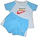 Nike - Conjunto de camiseta y pantalón corto (100% algodón, 3-6 meses, 62-68 cm)