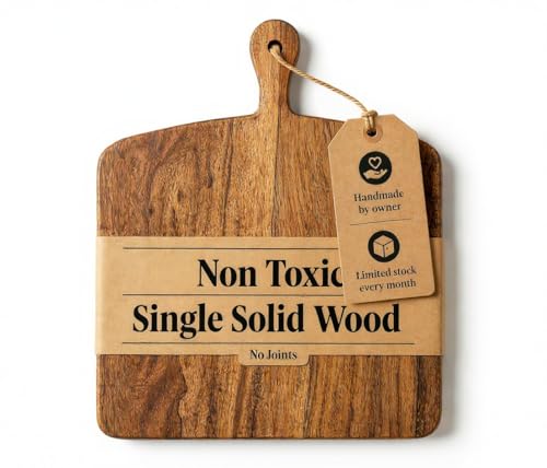 Tabla de cortar grande con mango de madera de acacia miniatura 1