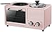 Elektryczne 3 w 1 Gospodarskie Maszyna śniadaniowa Mini Chleb Toster Piekarnik Piekarnik Omelette Fry Pat Hot Gotowy Kocioł Kotłowy Parowiec (Kolor: Różowy) zhengqiang (Color : Pink)