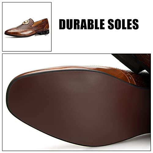 Jitai Men Loafers Men Fashion Loafers Wedding Shoes Loafers For Men Party Shoes,Brown/02,13 Us #TOP3
