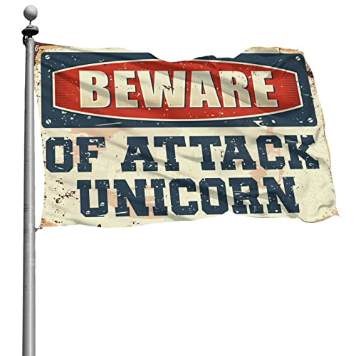 Drapeau licorne rétro grand format 152x244 déco dortoir