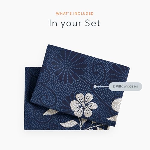 image for Wake In Cloud - Floral Pillow Cases, Flowers and Tree Leaves Shabby Ch