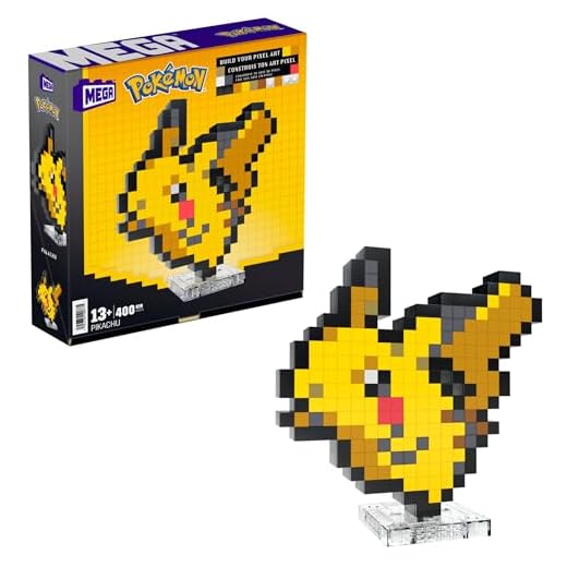 Mega Pokémon Pixel Art Pikachu 400 Bloques de construcción, Estilo Retro pixelado, decoración para coleccionistas, Juguete +13 años (HTH74)