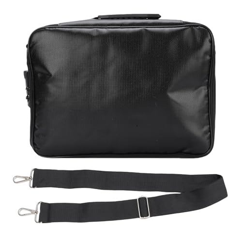 EVGATSAUTO Fireproof Document Box, Large Fireproof Storage with Combination Lock and Shoulder Strap for Legal Documents Passport