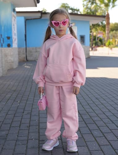 Image of Arshinet Girls 2 Piece Outfits Hoodie Sweatsuit Sets Oversized Sweatshirt and Baggy Fall Fashion Sweatpant with Pockets
