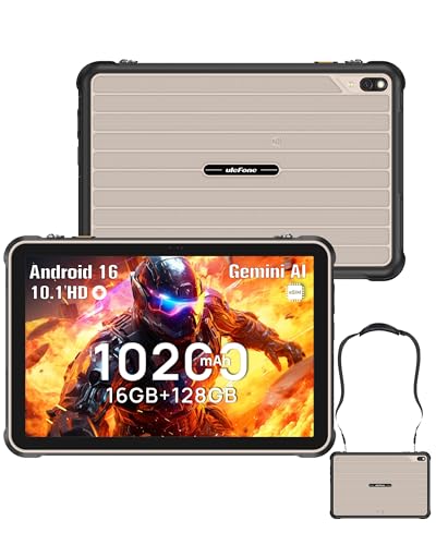 Ulefone Rugking Pad 2 Pro Tablet Rugerizada Android 16, eSIM 16GB RAM + 128GB ROM (TF2TB), 10200mAh Tablet Resistente 90Hz 10,1