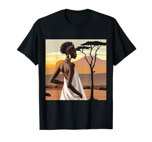 Black Queen Afro Melanin American African || Mujer africana Camiseta