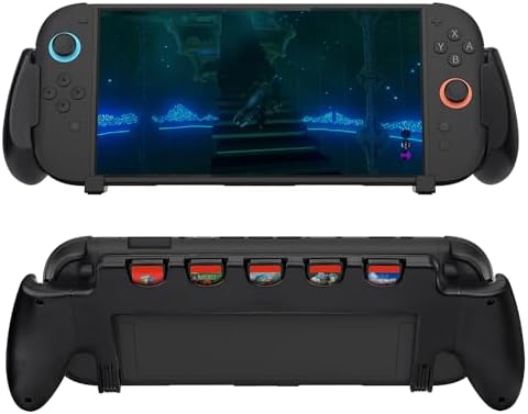 Mcbazel Ergonomic Grip Case for Nintendo Switch 2 (Built-in 5 Card Slots) — Protective Cover Portable Handheld for NS2 Accessory