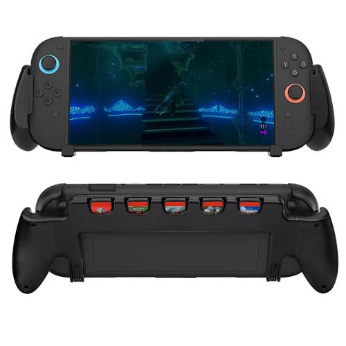 Image of Mcbazel Console Grip with 5 Game Slots Compatible with Nintendo Switch 2 (2025), Ergonomic Grip Hard Shell for Users Who Prefer Handheld Mode, Black (NOT for Switch 1)