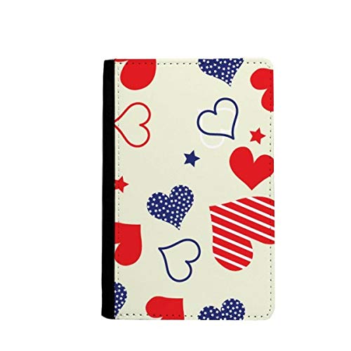 Étui portefeuille de voyage en cœur avec pentagramme rouge et bleu pour passeport