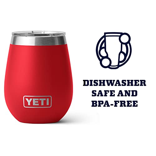 Yeti Rambler 10 oz Wine Tumbler, Vacuum Insulated, Stainless Steel with MagSlider Lid, Rescue Red, 10 ounces - Image 4