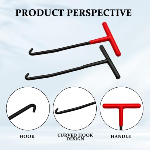 HQRNYP Motorcycle Exhaust Spring Hook, Spring Removal Tool, T Shaped Handle Exhaust Pipe Spring Puller Installer Hooks Tool with Rubber Coating, Car Accessories Fit for Most Vehicles (Red+Black) - Thumbnail 3