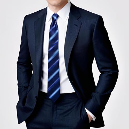Image of Hi-Tie 70 inches Ties for Men Silk Extra Long Necktie and Pocket Square Cufflinks Set Men Big and Tall Tie Business