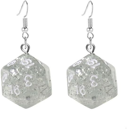 ONLYJUMP 3D Dice Earrings for Women 20-Sides Die Dice Earrings Dice Geometric Dangle Drop Weird Earring Creative Funny Halloween Costume Jewelry Gift image 5