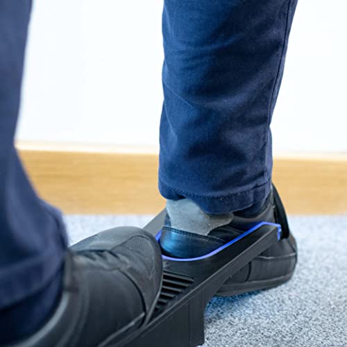 HEFTMAN Stiefelknecht für Gummistiefel - Robuster Boot Jack, Stabiler Stiefelanzieher, Stiefelknecht Kunststoff mit Schuhabstreifer zum Entfernen von Schlamm (Schwarz/Blau)