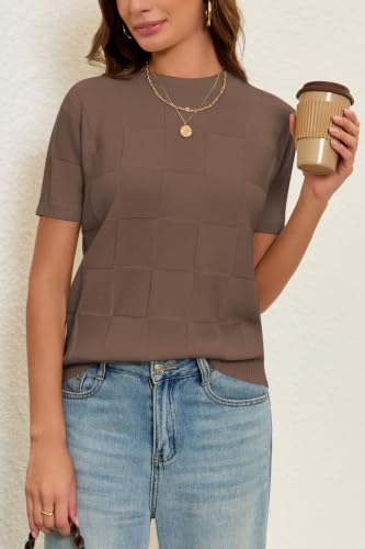 Image of Cakulo Women's Short Sleeve Summer Sweater Knit Tops