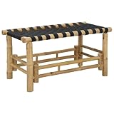 vidaXL Banco de jard&iacute;n 80 x 38 x 40 cm Bamb&uacute; Natural Rectangular, Banco de jard&iacute;n Moderno, Rectangular y Elegante, Asiento Exterior Funcional, Ligero y de dise&ntilde;o Simple