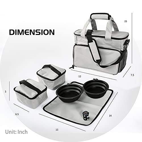 Joysnana Dog Travel Bag - Airline Approved - Weekend Dog Travel Set with 2 Dog Food Containers, 2 Collapsible Dog Bowls… - Image 5