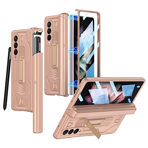 Coque Samsung Z Fold 3 antichoc or pour protéger l'écran des chutes et poser le téléphone