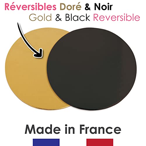 ScrapCooking - 4er-Set Tortenunterlage Rund Ø 30 cm - Cake Board - Karton Gold & Schwarz - Große Tortenplatte XXL - Kuchenplatte Cakeboard für Torten Kuchen Geburtstag - 5215