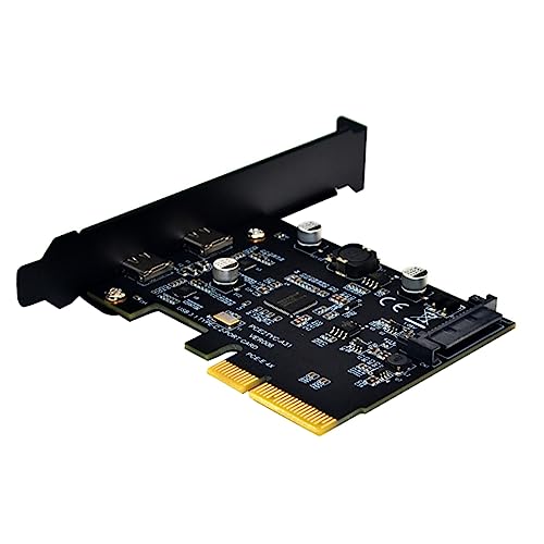 Carte extension Gbit PCI pour PC de bureau avec deux ports USB Type C