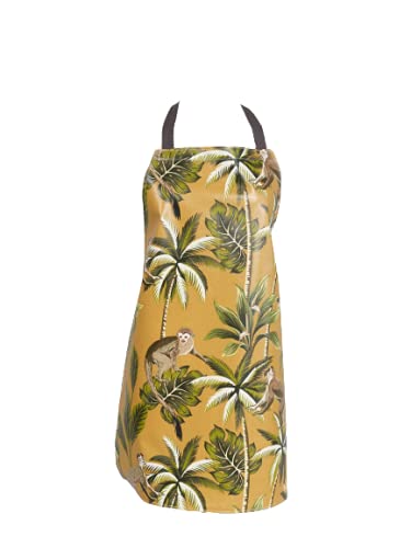 Jolee... Delantales con revestimiento de PVC, 100 % algodón, tallas para adultos y niños, fácil de limpiar y a prueba de salpicaduras, Monos amarillos ocre, Adult (75cm Length)