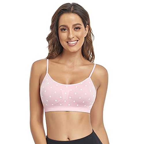 Image of Litthing Bralettes Padded for Women Cami Strap Bra Seamless Sportsbra Wireless Comfort Yoga Lightly T-Shirt Tank Tops