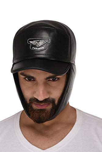 Bonnet look cuir qualité fine Risecollection doublé fourrure Cap-Act-050 - 3
