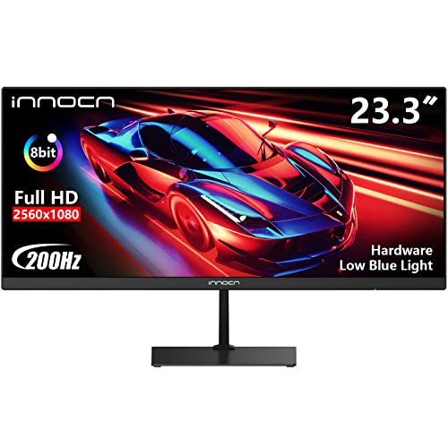 Innocn 23.3" Widescreen 21:9 Computer Gaming Monitor Wfhd 2560 X 1080P 200Hz Hdmi Displayport 4000:1 Va Monitor, Tilt Adjustable, Vesa Compatible, Eye Care - 23D1M #TOP21