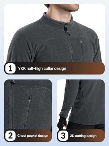 FREE SOLDIER Men's Quarter Zip Pullover Fleece Jacket Lightweight Sweaters Long Sleeve Thermal Half Zip Up Golf Sweatshirt3