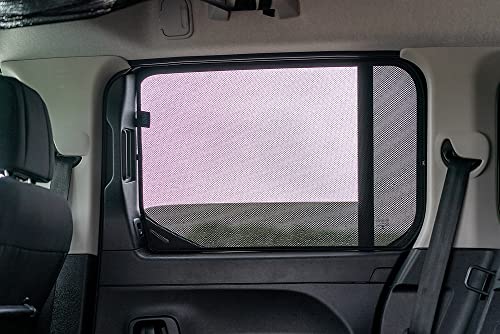 Satz Car Shades (Hintertüren) kompatibel mit Citroen Berlingo inkl. XL / Peugeot Rifter / Opel Combo Life / Toyota Proace City 2018- (2-teilig) - Passgenaue Sonnenschutzblenden