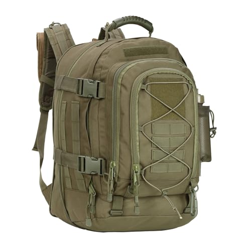 PAIWPHLI Large Military Bug Out Bag 3 Day Pack Expandable Backpack Army Daypack for Outdoor Hiking Hunting (Green)