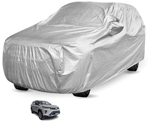 Image of Auto Hub Waterproof Car Cover Compatible with Legender with Mirror Pockets, Soft Cotton Lining, Legender Car Cover Waterproof, Metallic Silver