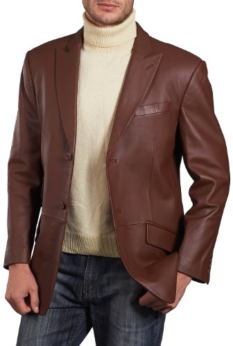 Image of BGSD Men Noah 2-Button Lambskin Leather Blazer Sport Coat Jacket (Also available in Big and Tall and Short)