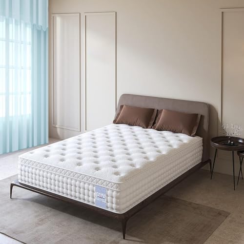 Springtek Eurotop Luxe Memory Foam Mattress | 8 Inches Euro Top Adaptable Temperature Regulated Memory Foam Pocket Spring King Size Gadda | 78x72 Inch