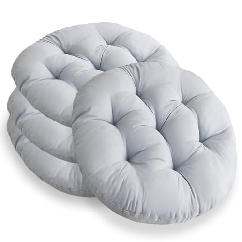 Lot de 4 coussins pour chaise ronds de 40 cm, coussins arrondis rembourrés, coussins pour chaise anthracite pour chaise de jardin, chaise de bureau, chaise de balcon, coussins doux pour intérieur et