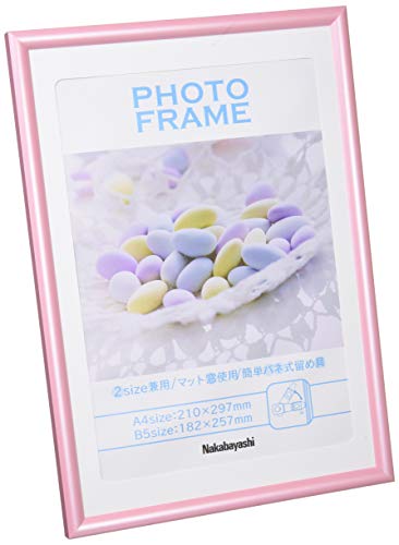 ナカバヤシ(Nakabayashi)樹脂製（PVC）フォトフレーム A4判/B5判 ピンク ﾌ-TPS-401-P