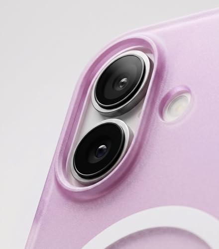 Image of amazon basics Paper Thin Case Cover for iPhone 17 | Matte Finish | Gradient Case, Shaded Color | Compatible with magsafe | (Purple White, iPhone 17)