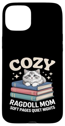 Cozy Book Lover Ragdoll Mom �\�t�g�y�[�W �Â��Ȗ� �X�}�z�P�[�X iPhone 15 Plus �p