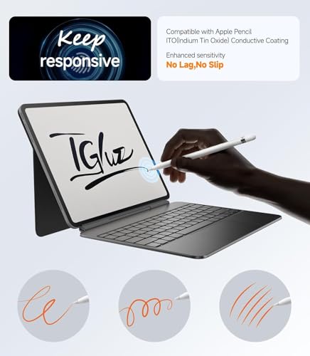Image of iGluz 2 Pack Screen Protector for iPad Air 13-in M4 /M3 /M2 2026 /2025 /2024 9H+ Tempered Glass Screen Protector with Easy-Install Box,Bubble Free,[12FT Military Grade Shatterproof] HD Clarity