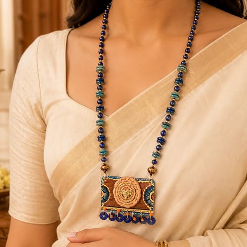 Image of AAKRITI ART CREATIONS Royal & Floral Handcrafted Tribal Necklace Collection | Artisan Brass Statement Jewelry Inspired by Queen & Palace Themes | Elegant Ethnic Necklaces for Women
