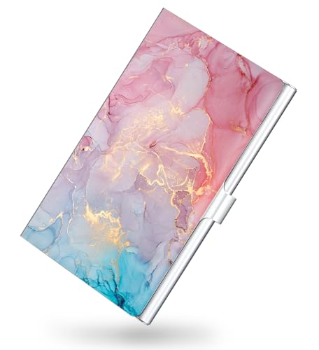 xiviers Business Card Holder，Color Printing Men's and Women's Business Card Case，Ultra-thin Metal Business Card Organizer，Carry-on Pocket Wallet Business Card Holder