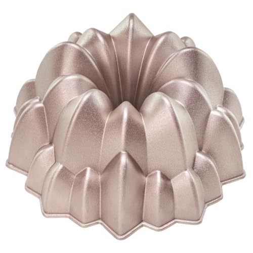 Miniatura 10 de Erreke Molde Bizcocho Horno, Molde Tarta, Doble Capa Antiadherente, Aluminio Fundido Resistente, Savarín Cocción Uniforme, Repostería, Color Oro Rosa, 24cm, 2 Litros, Cascada