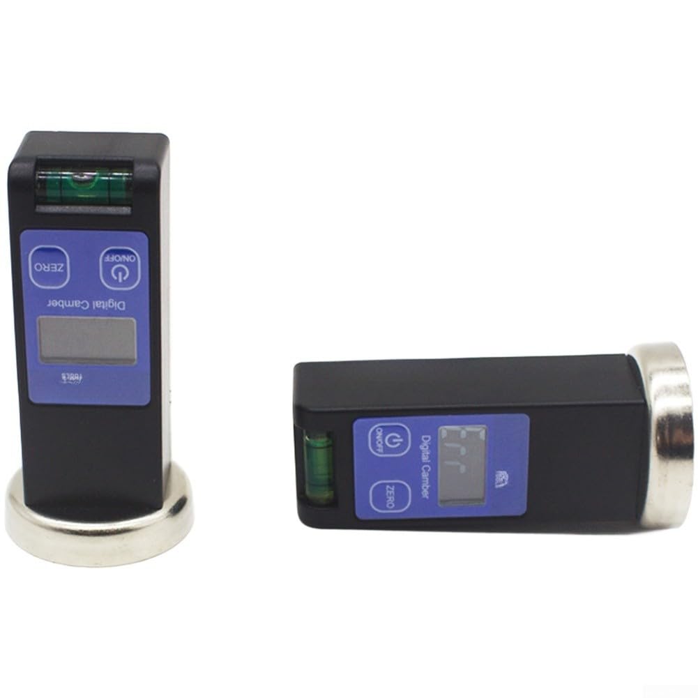 Medidor digital de camber con pantalla LCD para alineación de ruedas, herramienta de nivel de base magnética para mecánicos de automóviles y equipos de carreras, color negro