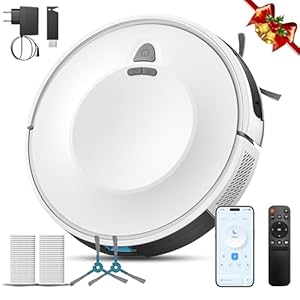 E2 Staubsauger Roboter mit Kartierung 6000 Pa, 150 Min. Laufzeit, 660 ml Großer Staubbehälter, APP-, Sprach- & Fernbedienungssteuerung, roboterstaubsauger Intelligente Reinigung für Tierhaare & Staub