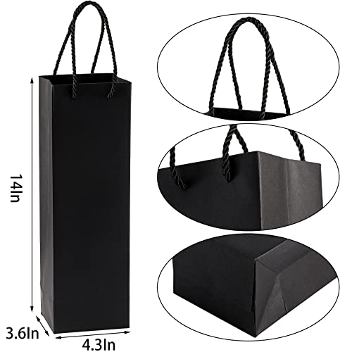 Wuweot W-BLACKWINEBAG-50P 50 Pack Black Wine Gift Bag thumb #4