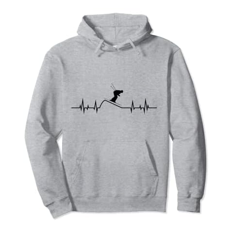 Skier heartbeat pulse mountains ski sport skiing Ski Sport Pullover Hoodie Cover