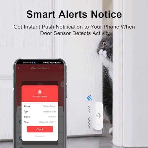 Miniatura 3 de Sensor De Vibración Wifi, Mini Detector Inalámbrico De Rotura De Vidrio Para Alarma Y Automatización Del Hogar Inteligente, No Requiere Concentrador, Compatible Con Tuya Para Aplicación Smart Life 10